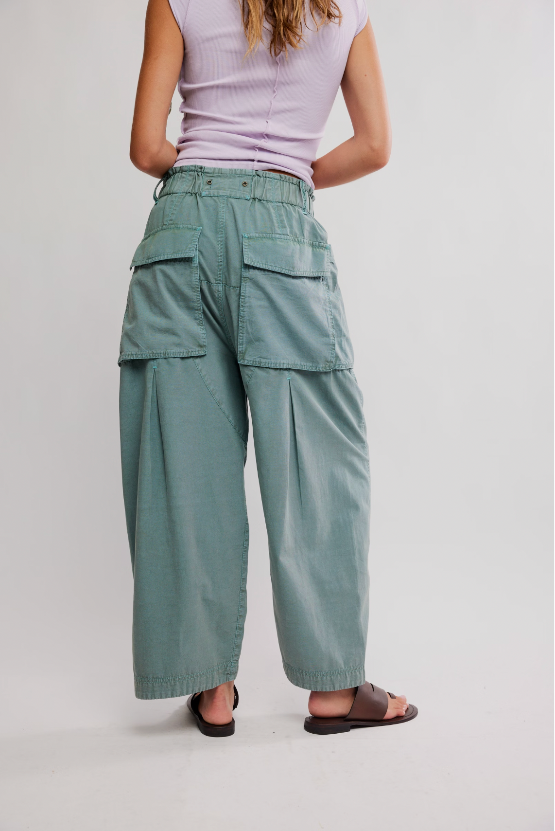 Costa Straight Harem Pant in Stormy Sea