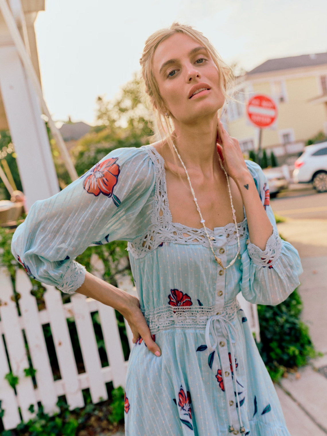 Morning Meadows Long Sleeve in Pastel Blue Combo