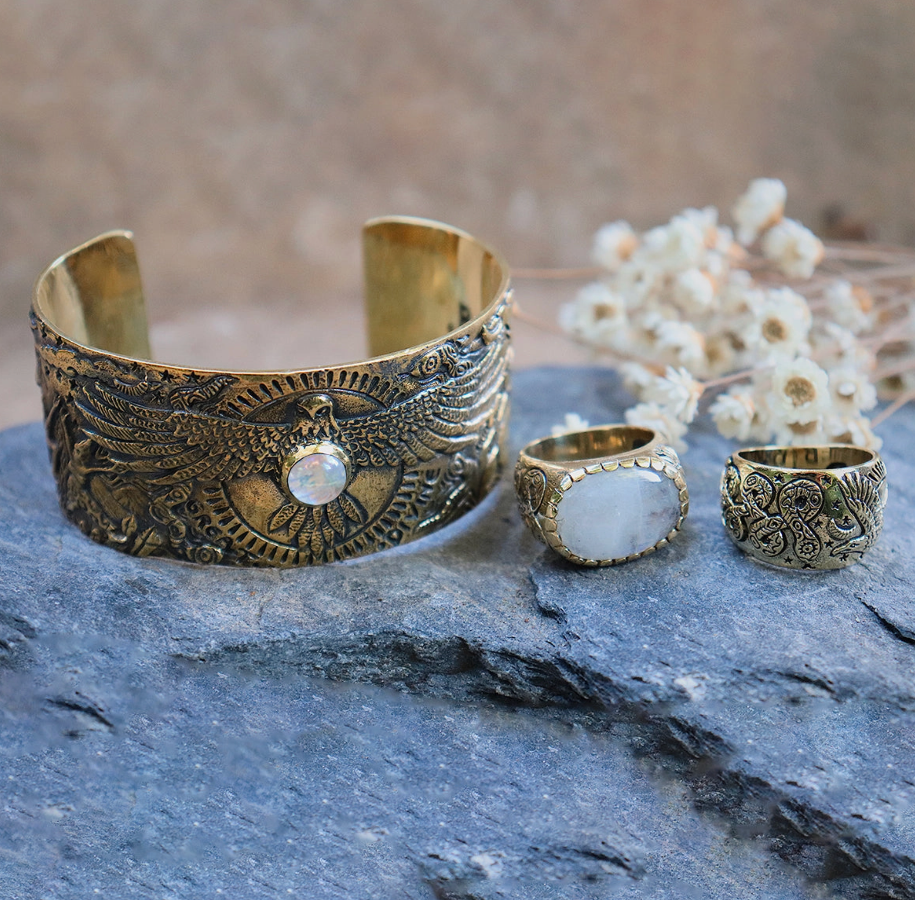 Women'S Bird And Moonstone Cuff - Xavier Rudd Collab