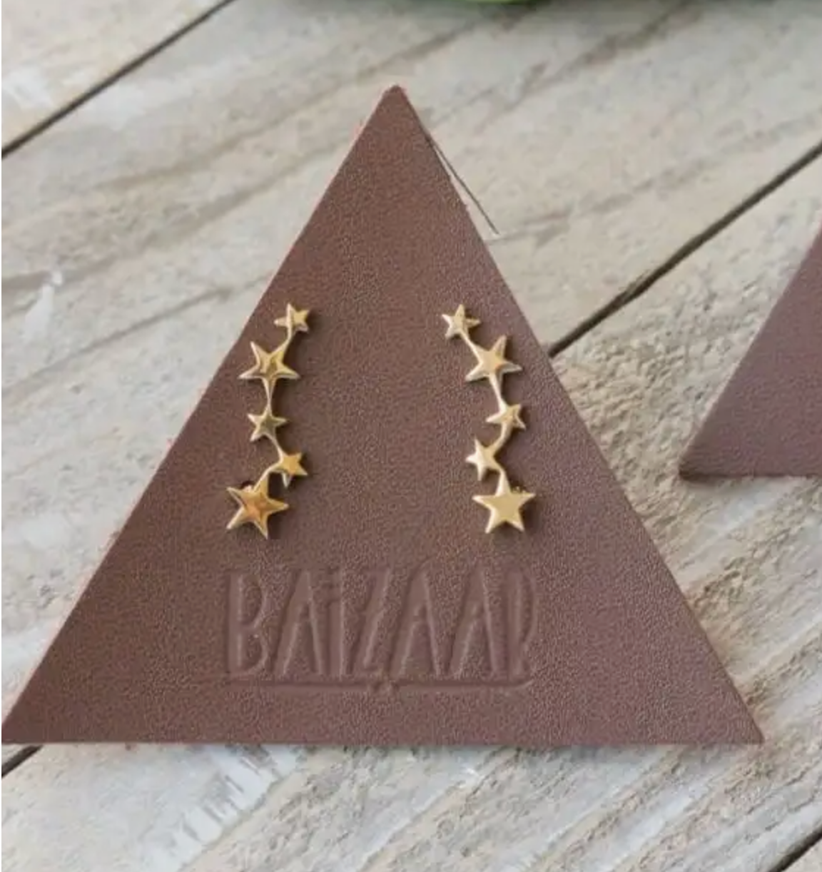 Tiny Stars Brass Ear Climber