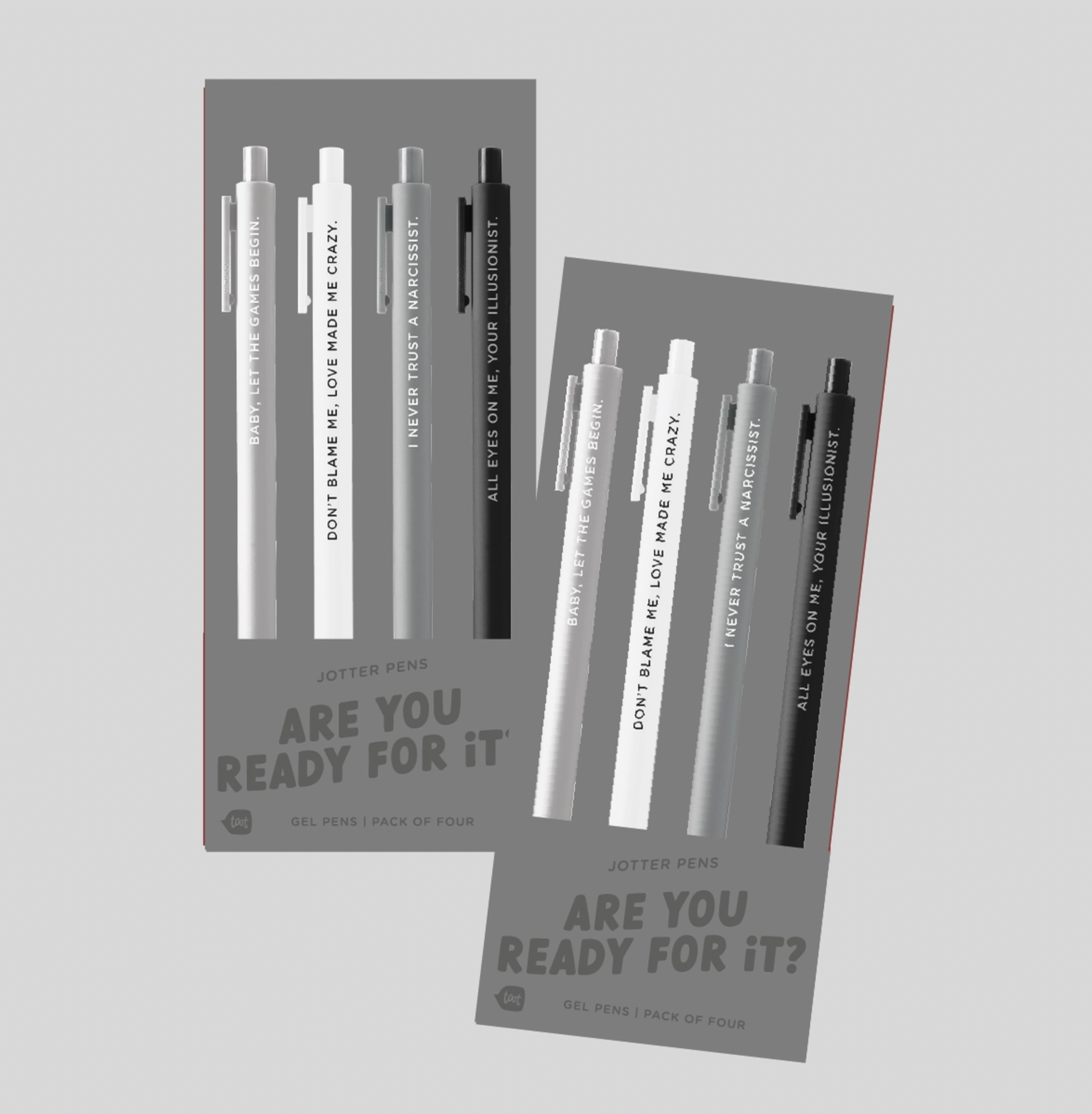 Two packages of Jotter Pens with pens and packaging on a light gray background