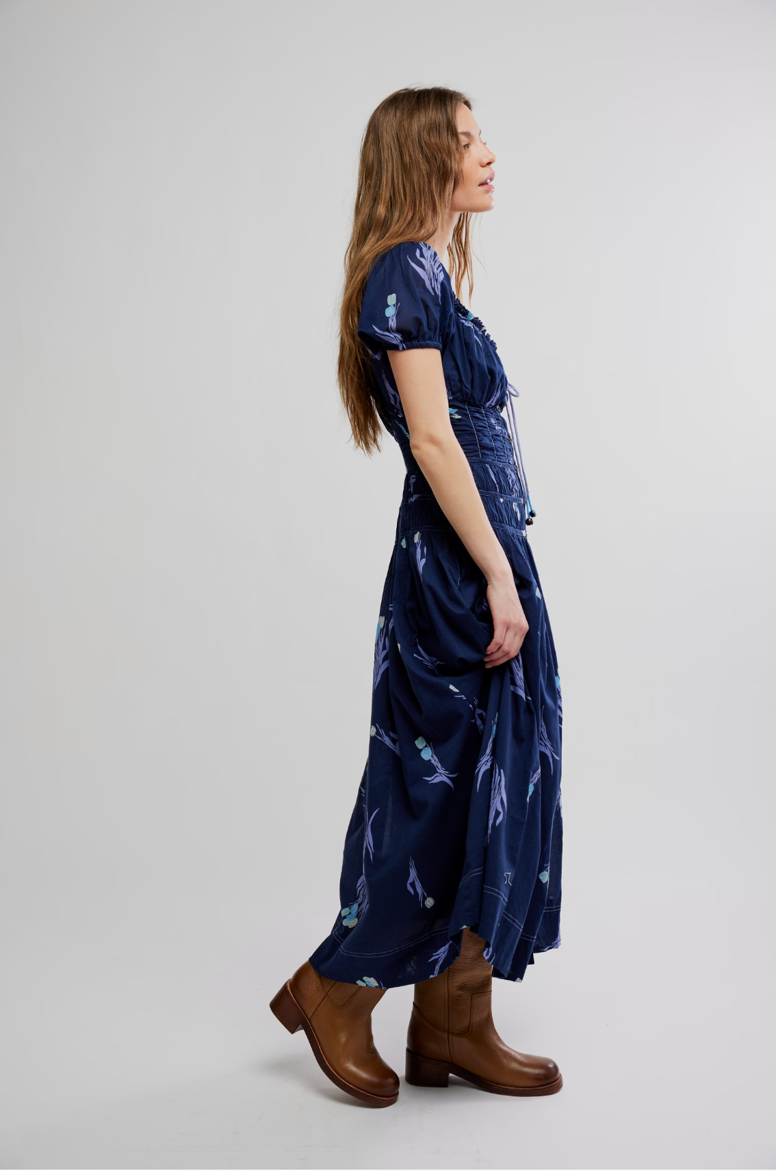 Complete Me Midi Dress in Navy Combo