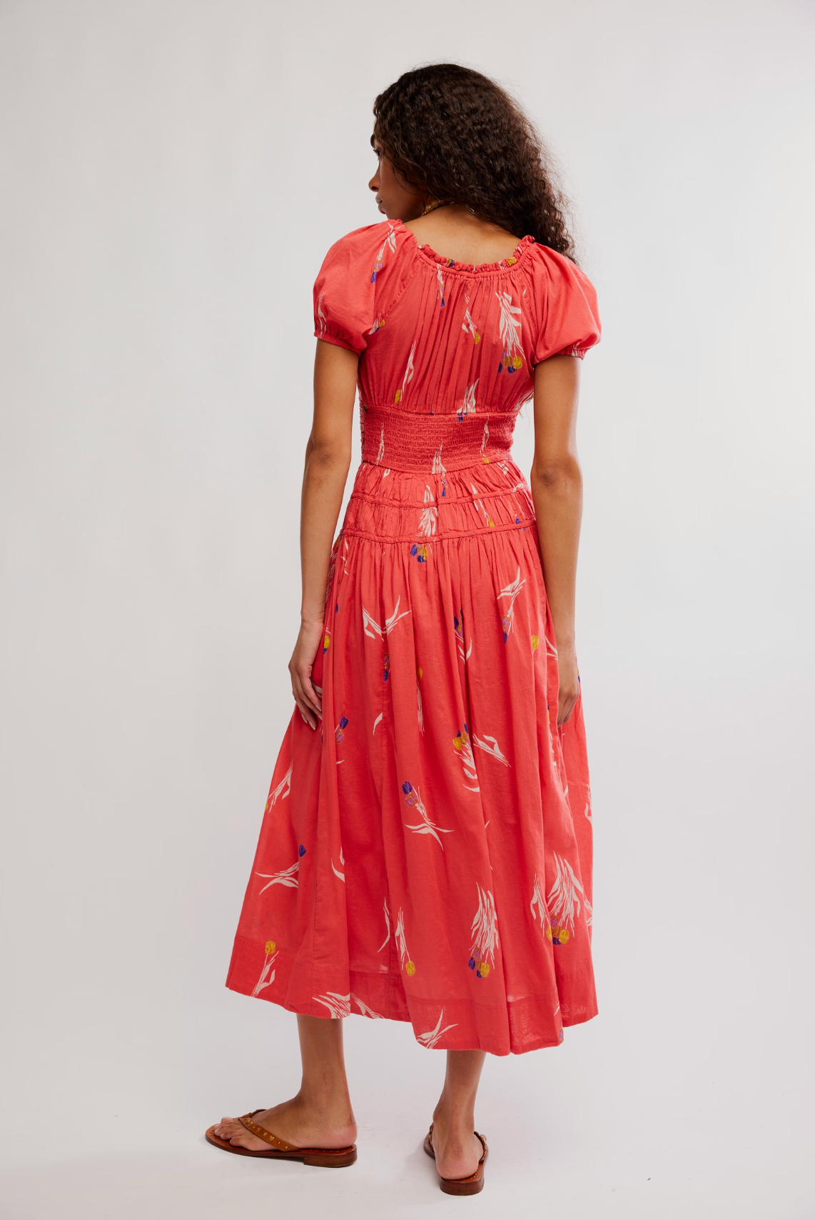 Complete Me Midi Dress in Coral Combo