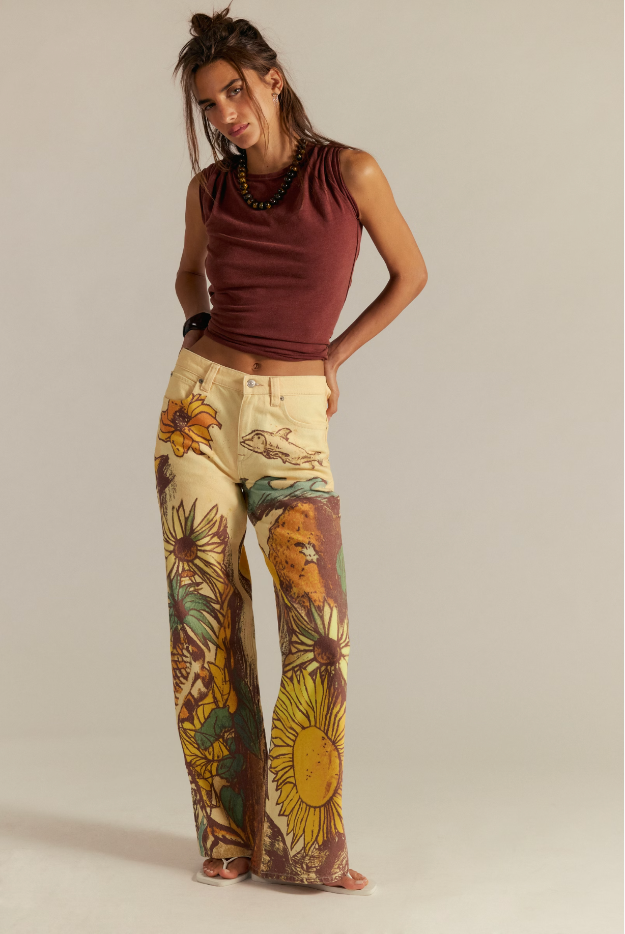 We The Free Tinsley Printed Jeans in Beach Scene