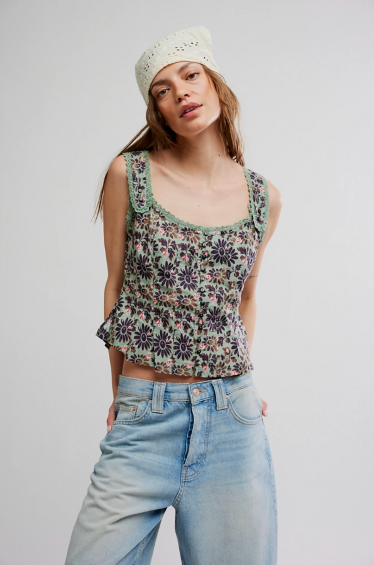 Bridgette Corset Top Green Combo