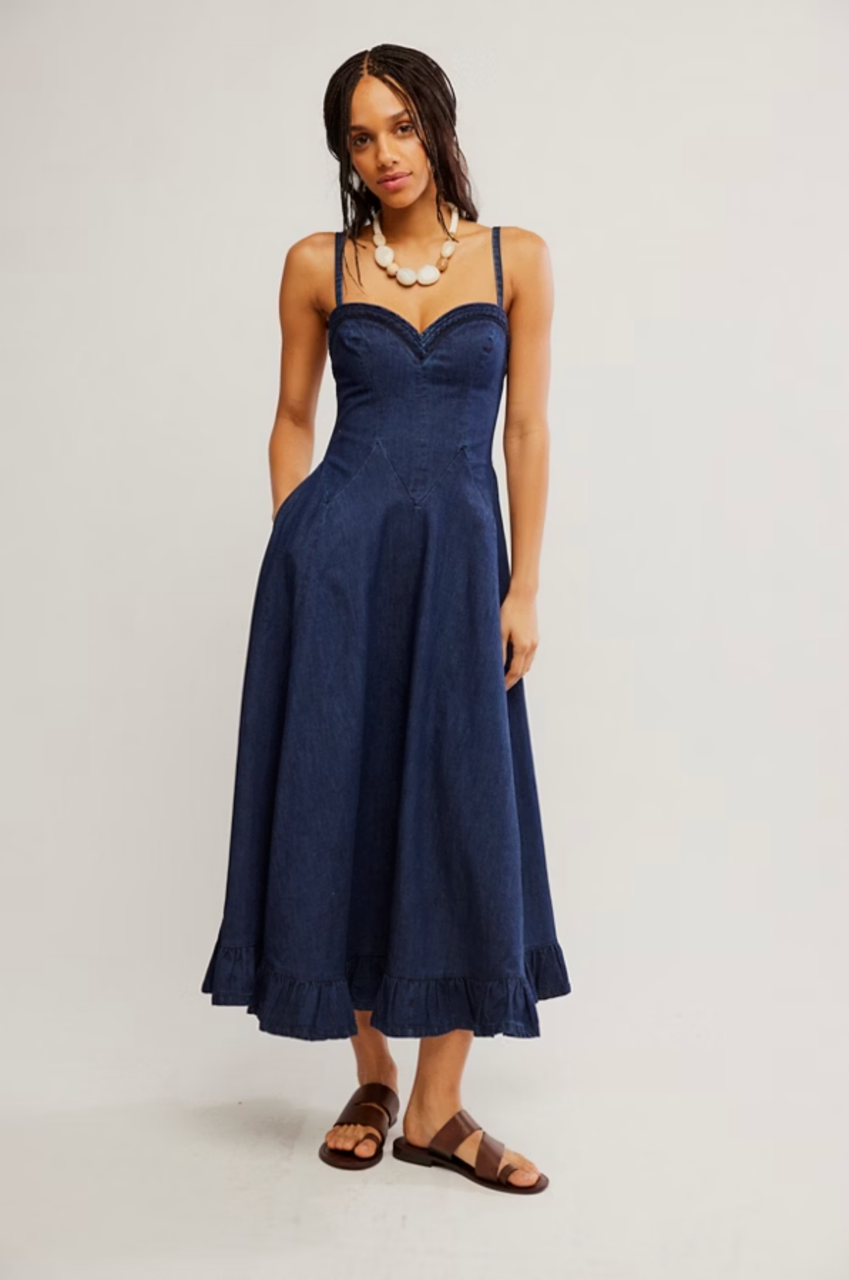 Another Season Denim Midi Dress
