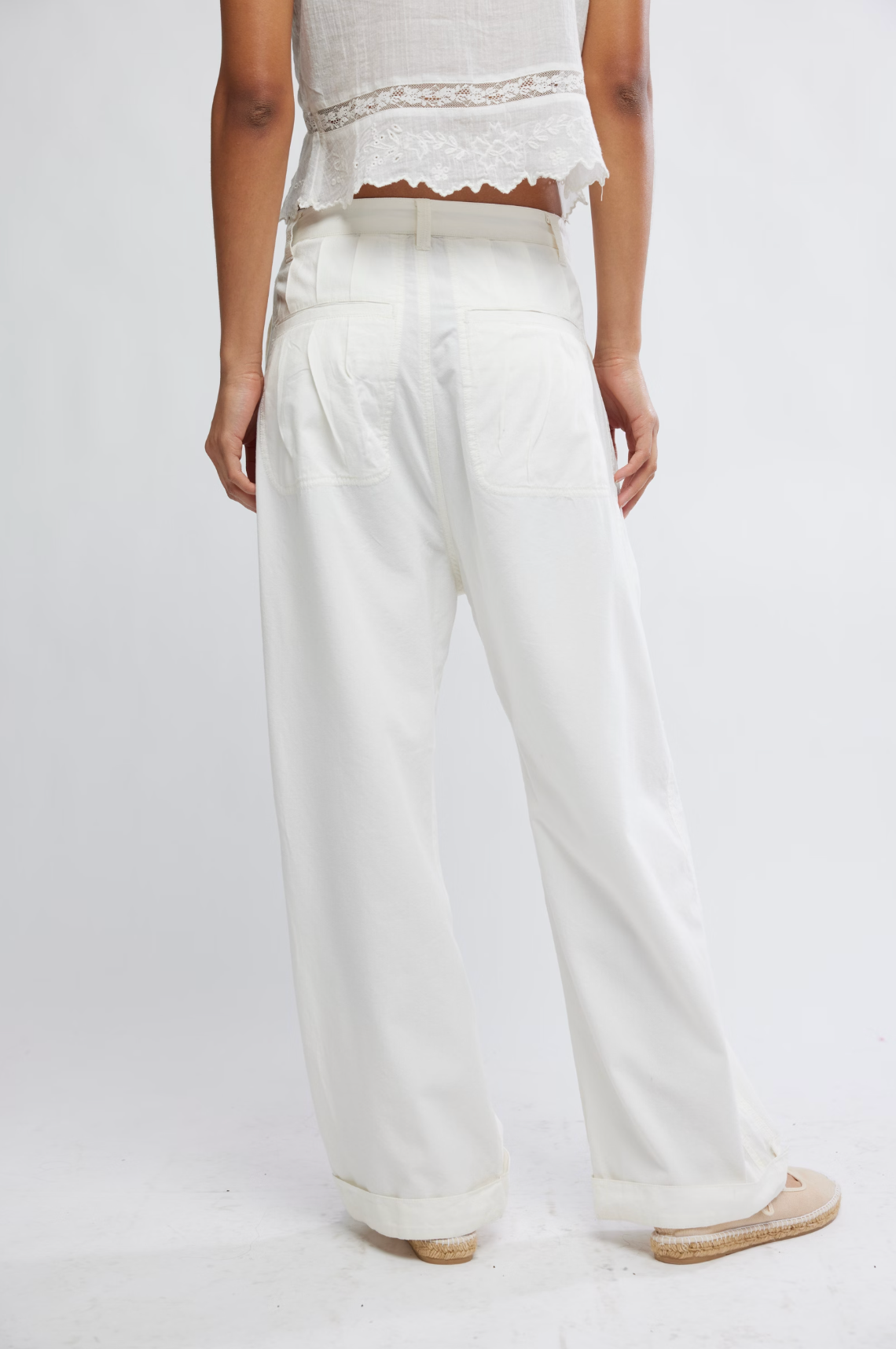 Clover Dropped Trouser in Tofu by Free People