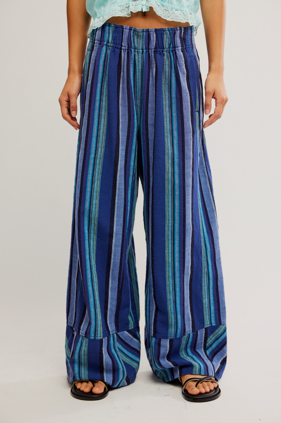 Day's End Linen Striped Pull-On Pants