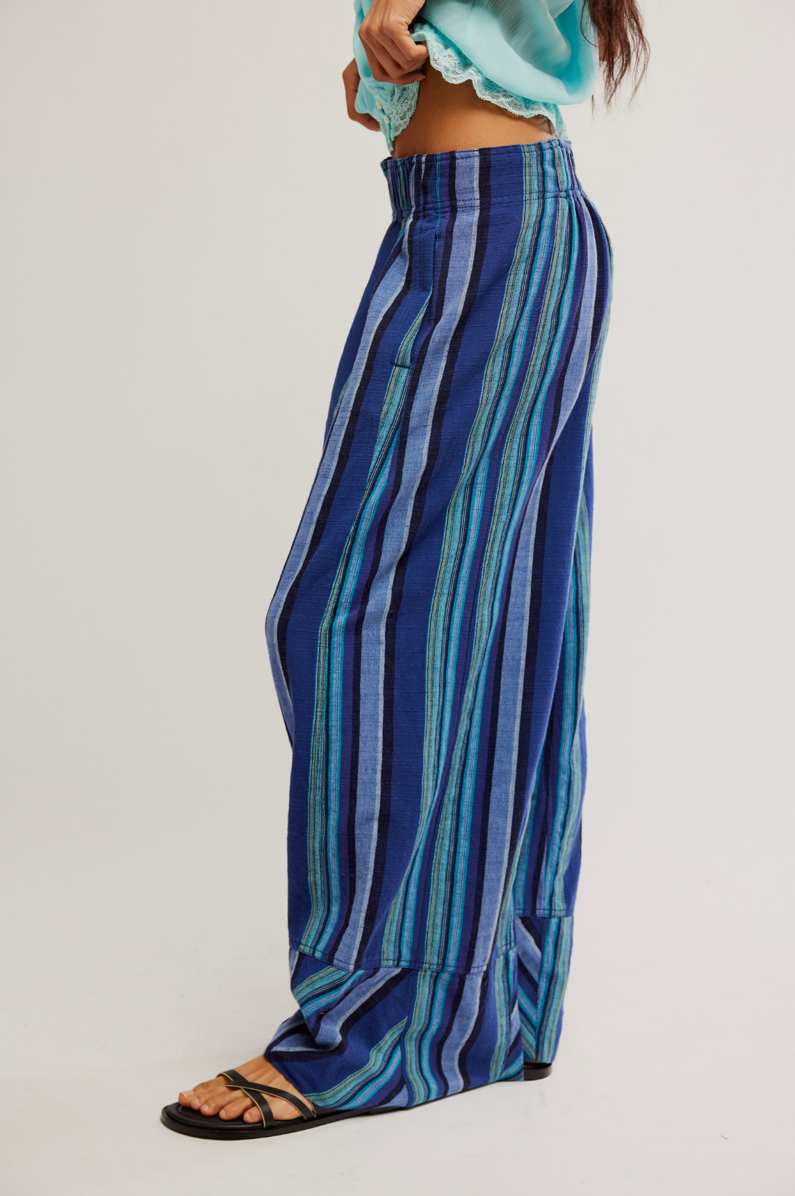 Day's End Linen Striped Pull-On Pants