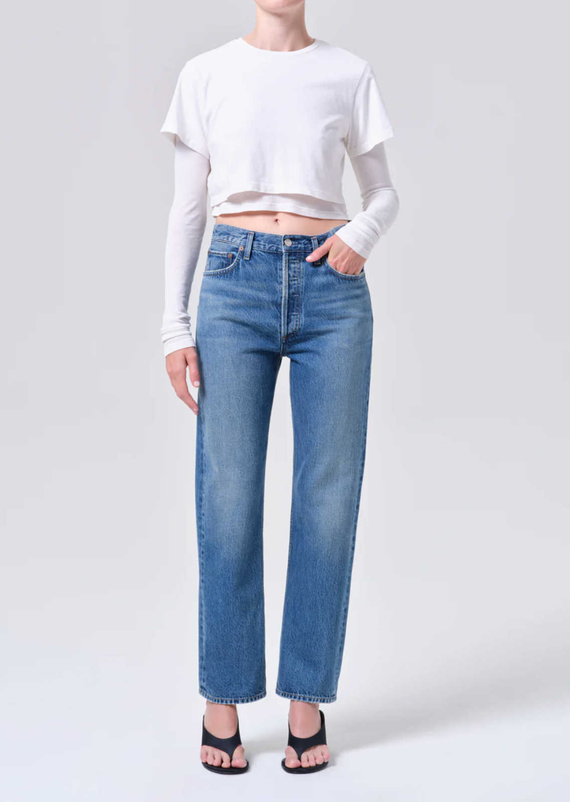 90's Pinch Waist High Rise Straight in Circulate