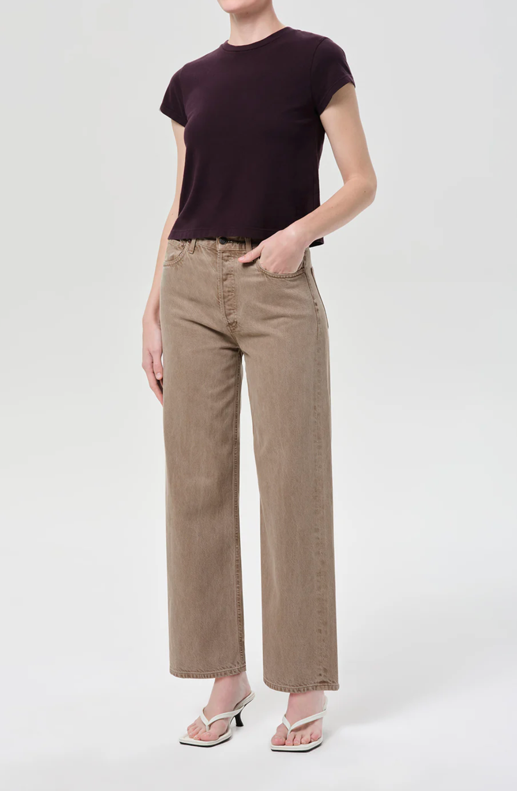 Adine Tee in Eggplant by Agolde