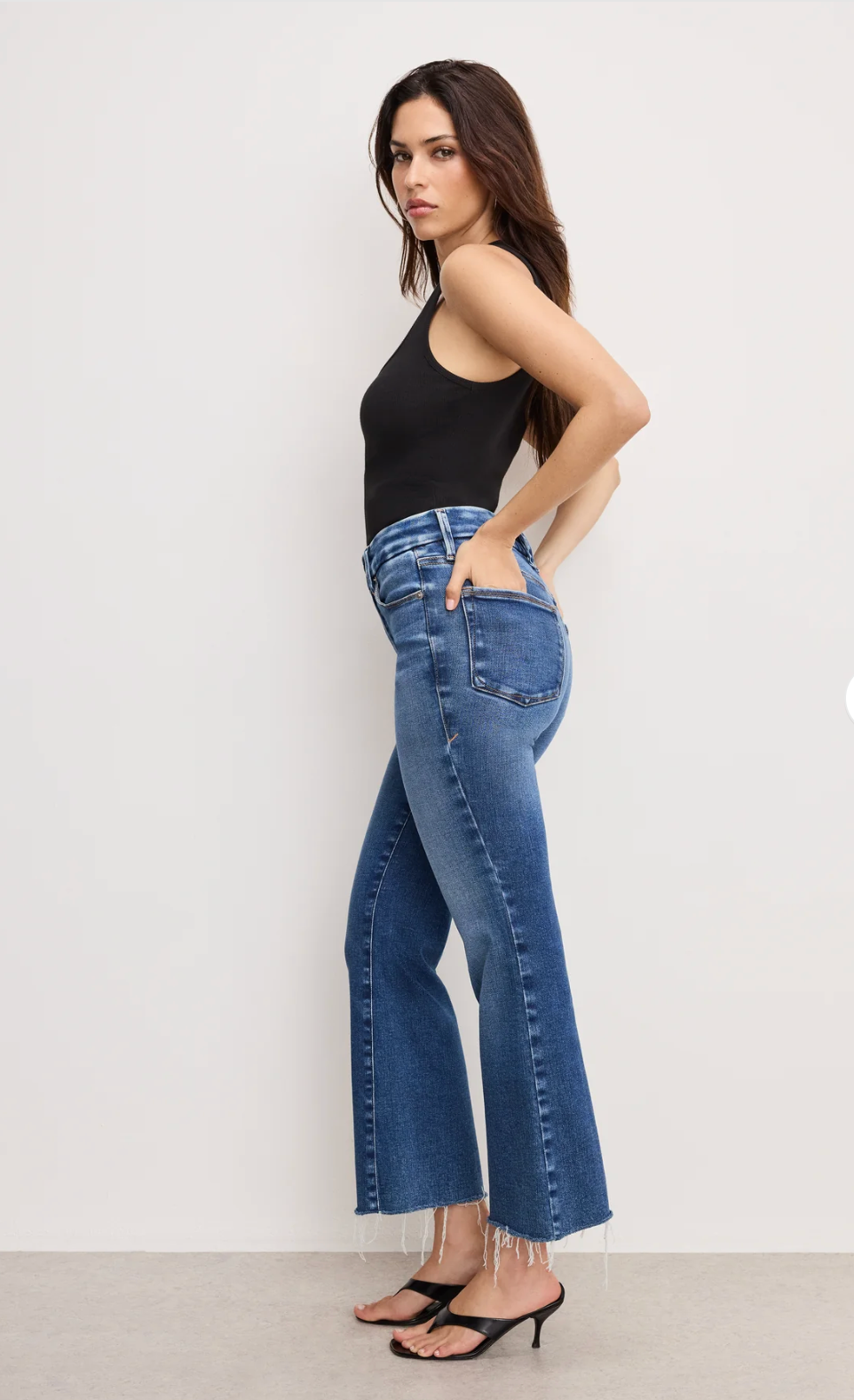 Good Legs Cropped Mini Boot Jeans by Good American