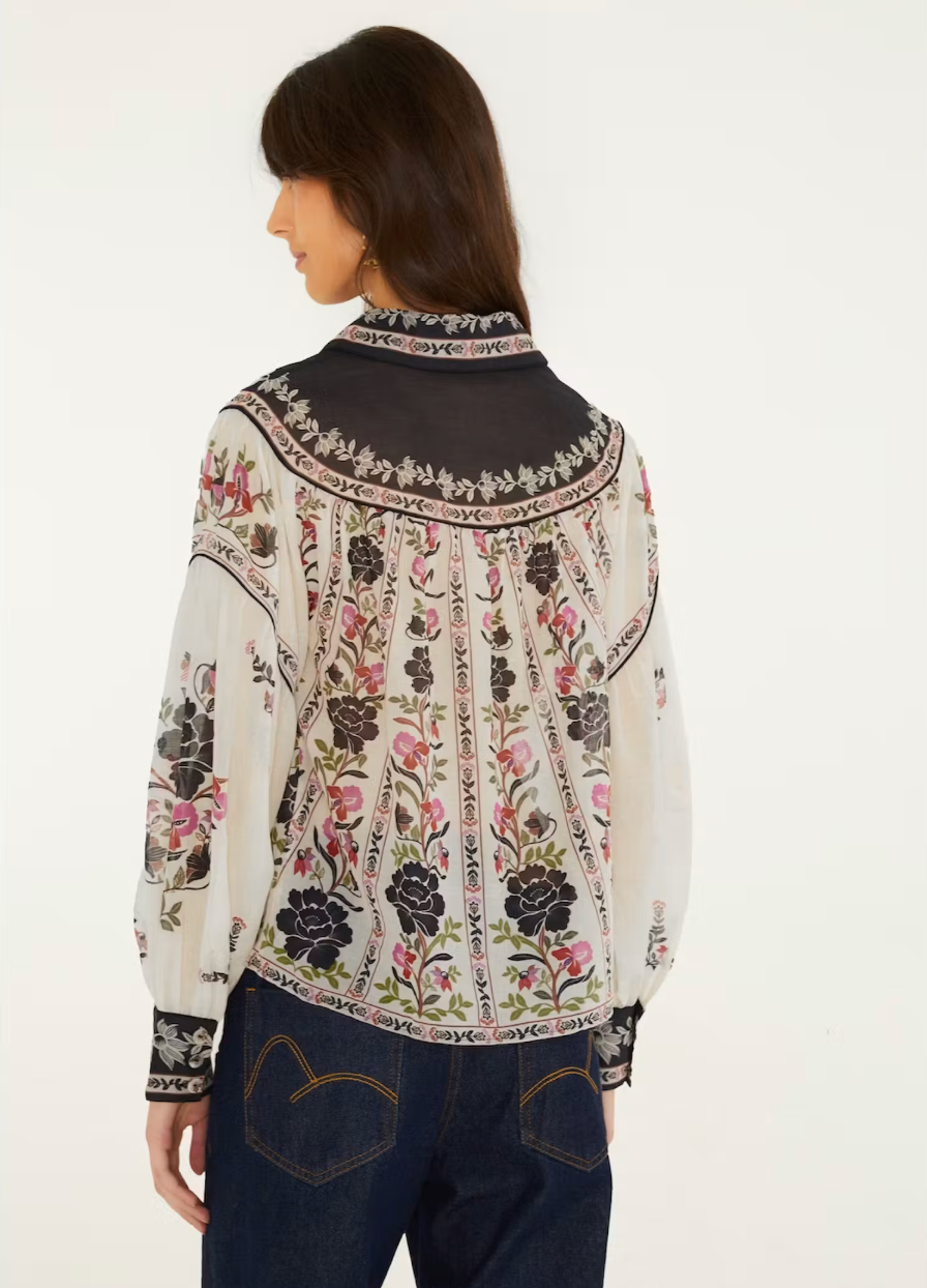 Delicate Floral Cream Blouse by Farm Rio