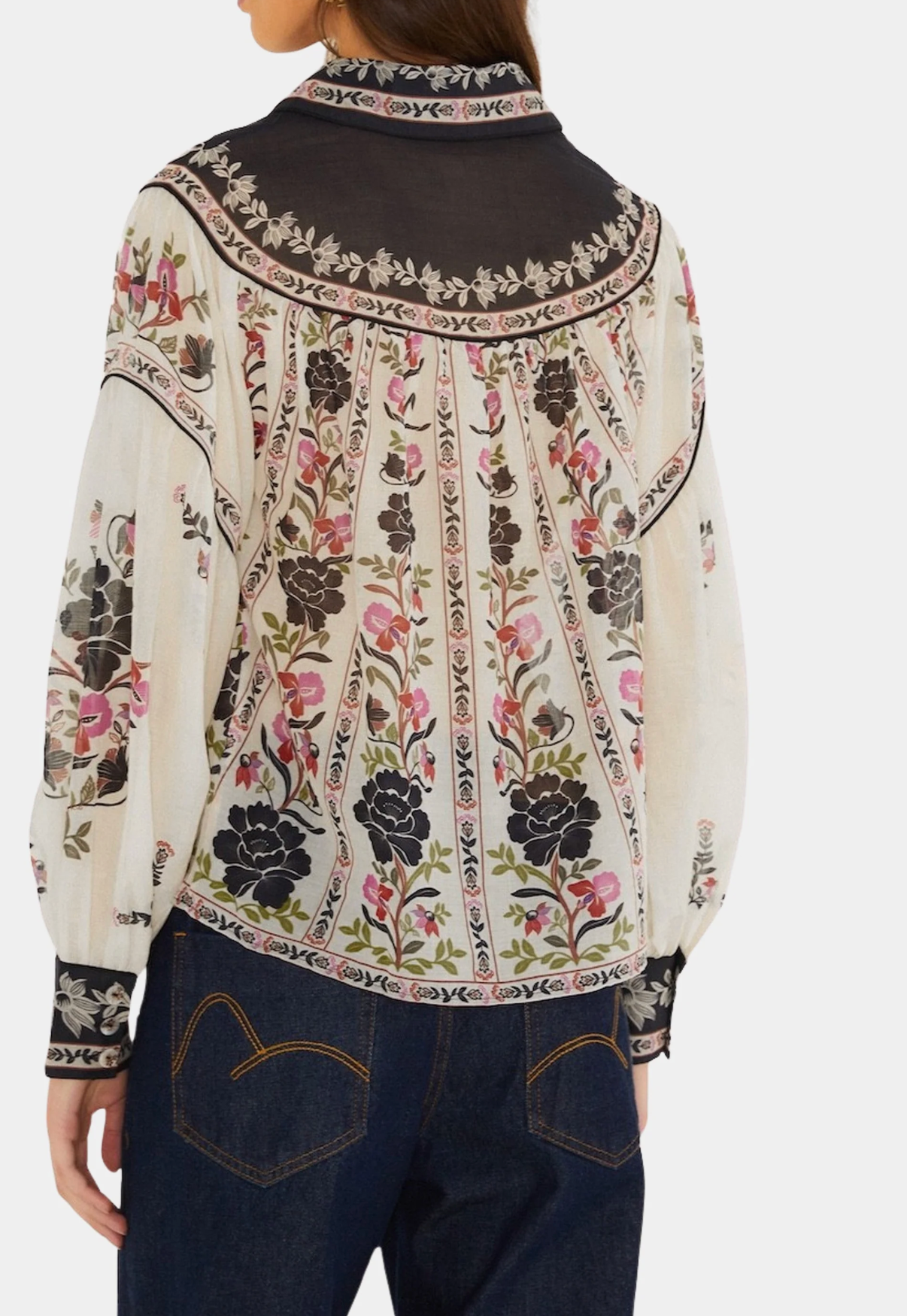 Delicate Floral Cream Blouse by Farm Rio