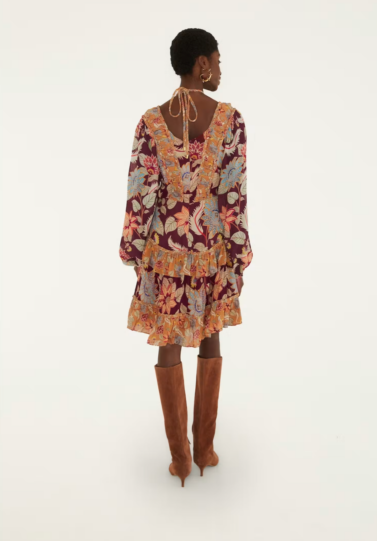 Farm Rio Delhi Floral Mixed Mini Dress