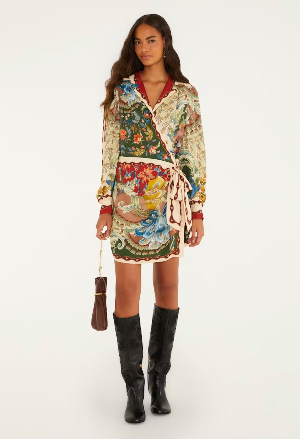 Farm Rio Lunar Boho Multicolor Chemise Mini Dress