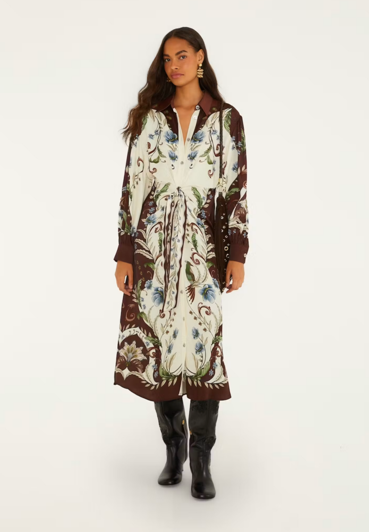 Farm Rio Millena Winter White Midi Dress