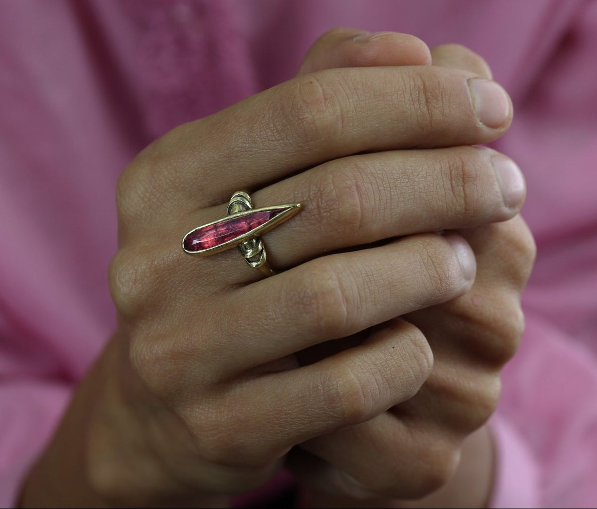 Spear Pink Tourmaline Ring by Break-a-Stone