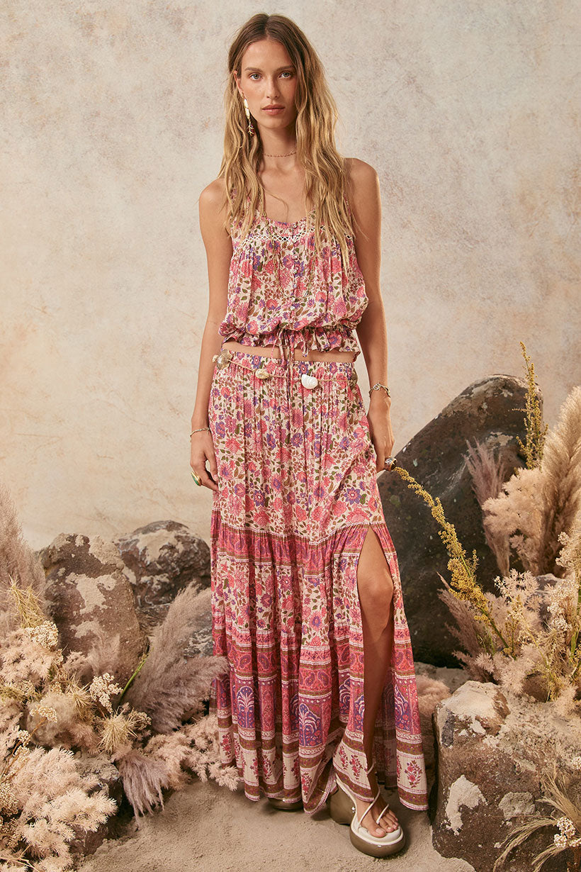 Elysian Maxi Skirt In Petunia By Spell