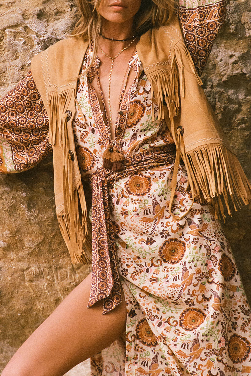 Sannah Boho Maxi Dress - Golden Ochre By Spell