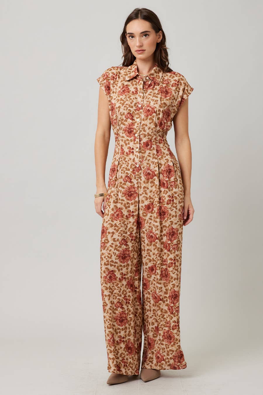 Printed Cut Out Back Jumpsuit