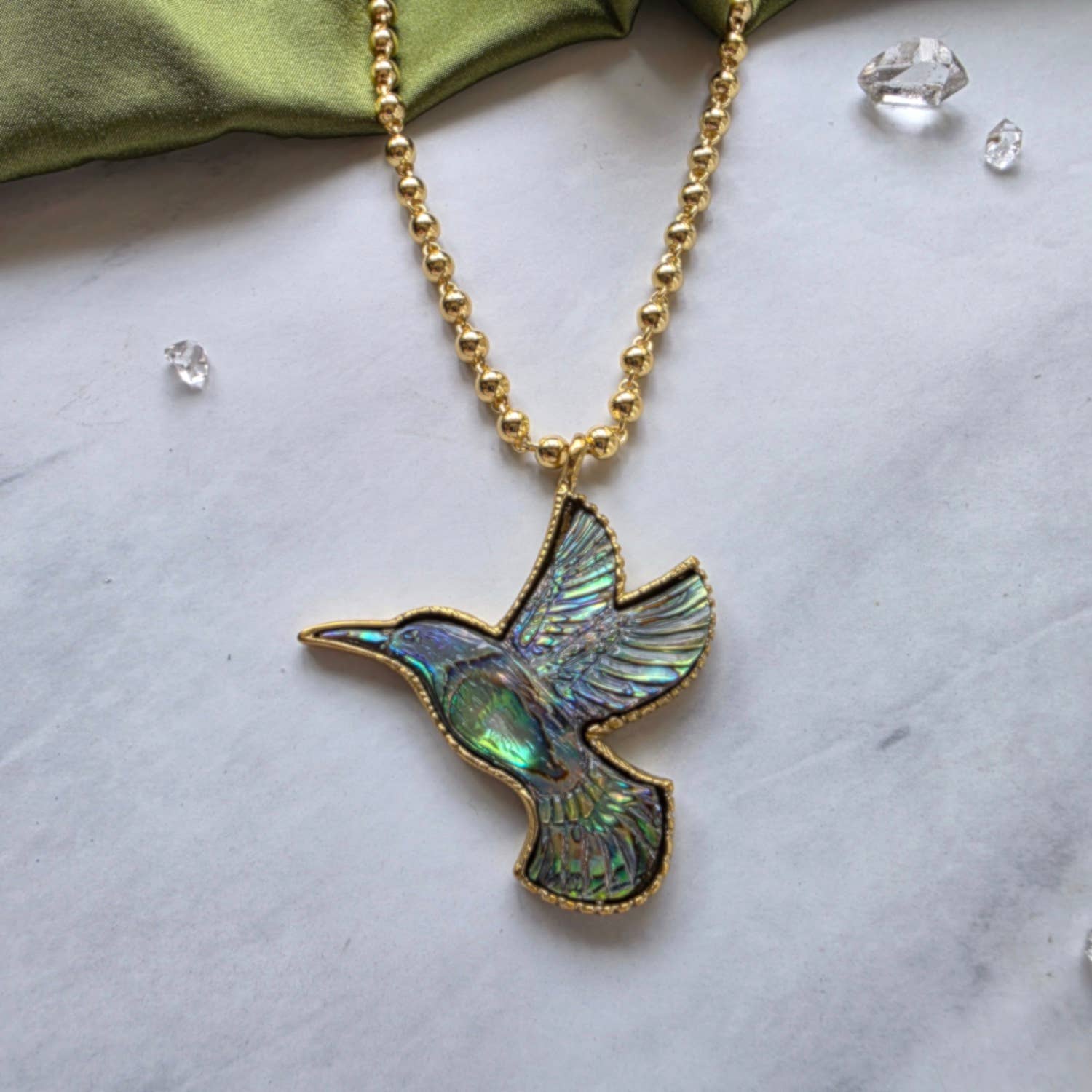 Hummingbird Spirit Animal Necklace - Ebony