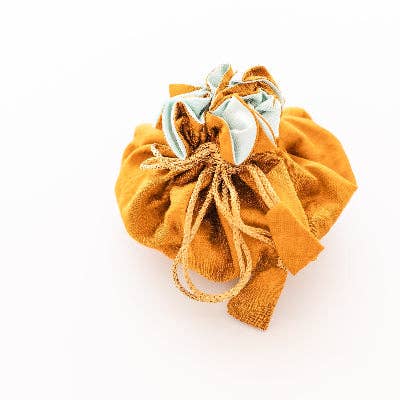 Travel Jewelry Bag Small- Mustard/Mint