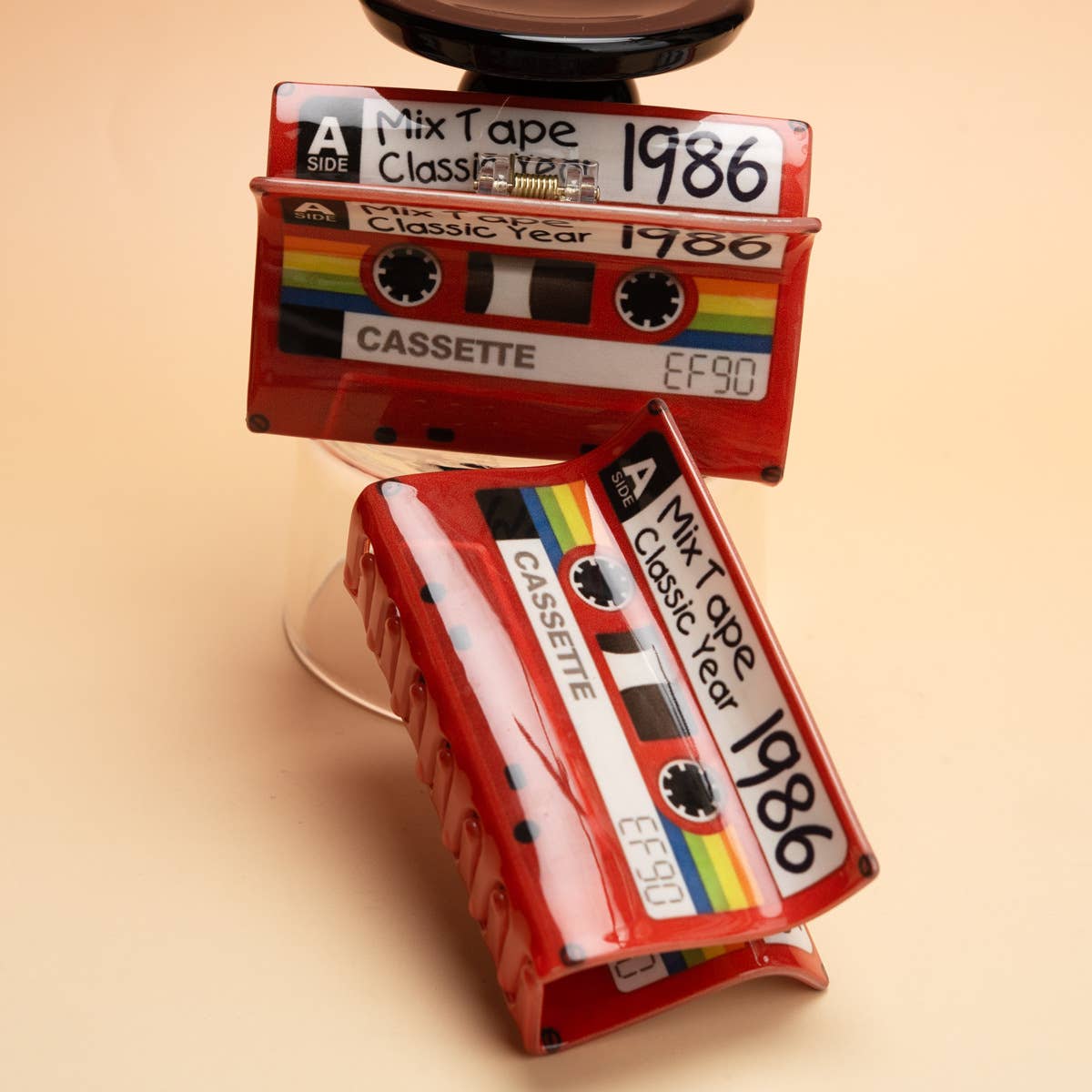 Mix Tape Classic Year 1986 Cassette Hair Claw Clip