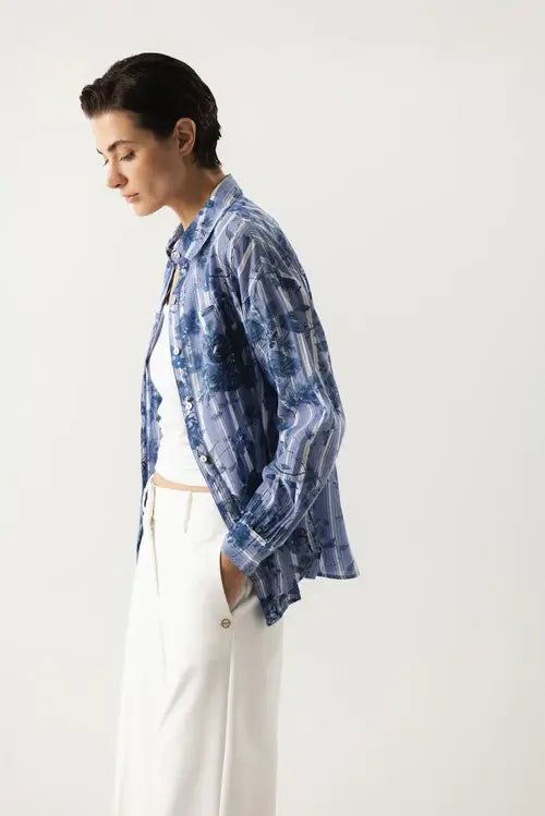 Striped Shirt With Floral Print