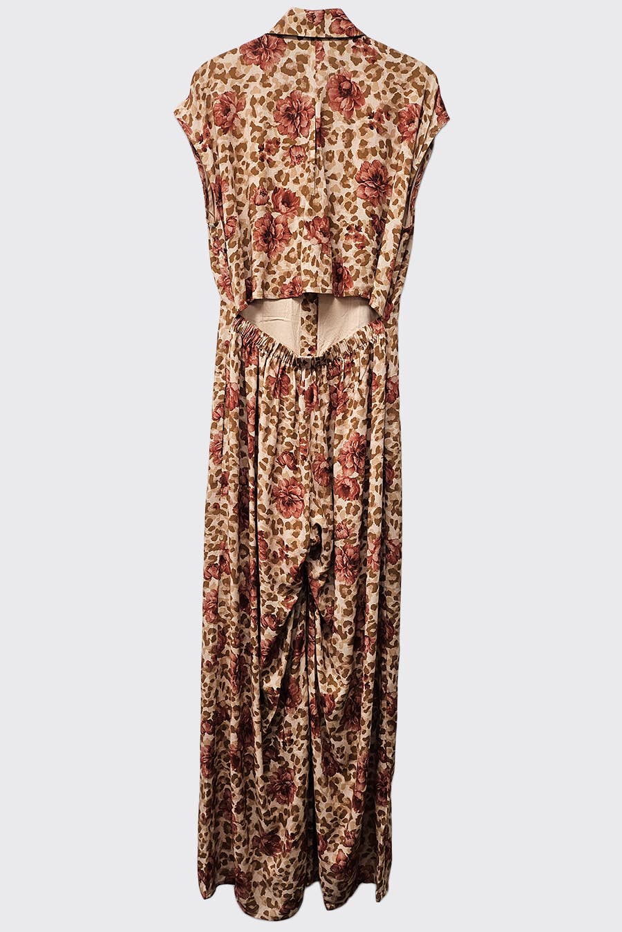 Printed Cut Out Back Jumpsuit