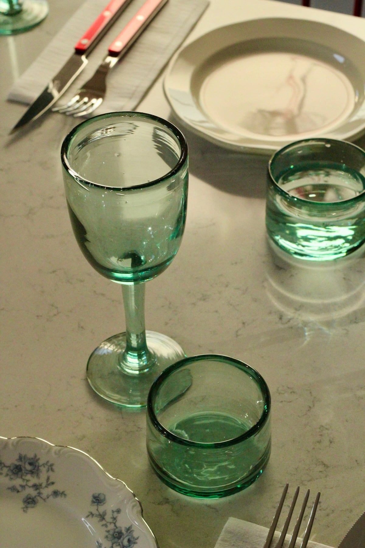 Artisan Made Wine Glass - Handblown, Recycled Glass