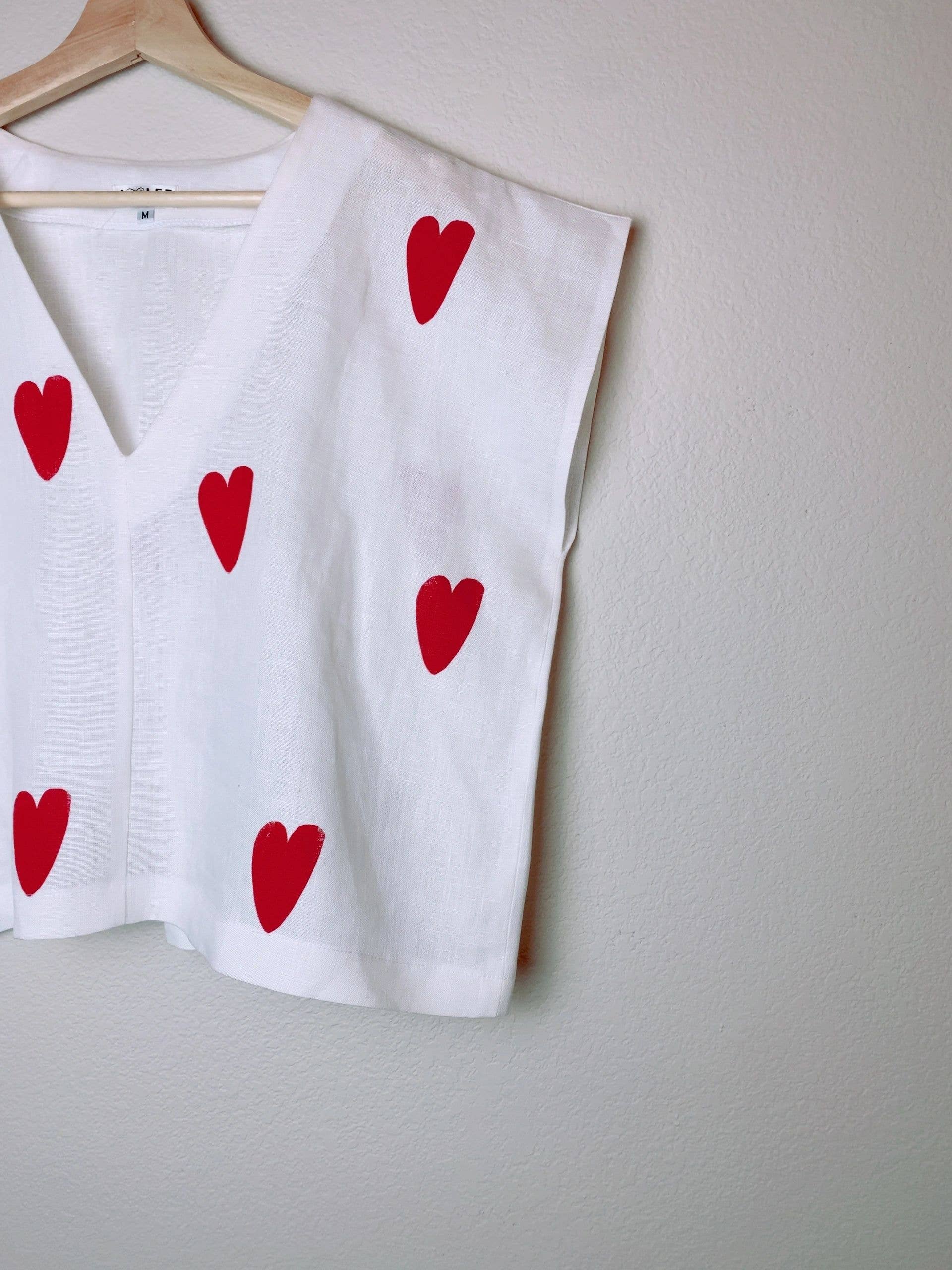 Heart Linen Top