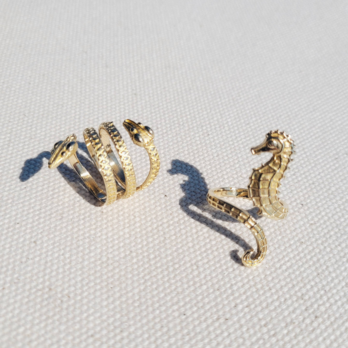 Brass snake serpent animal spiral ring
