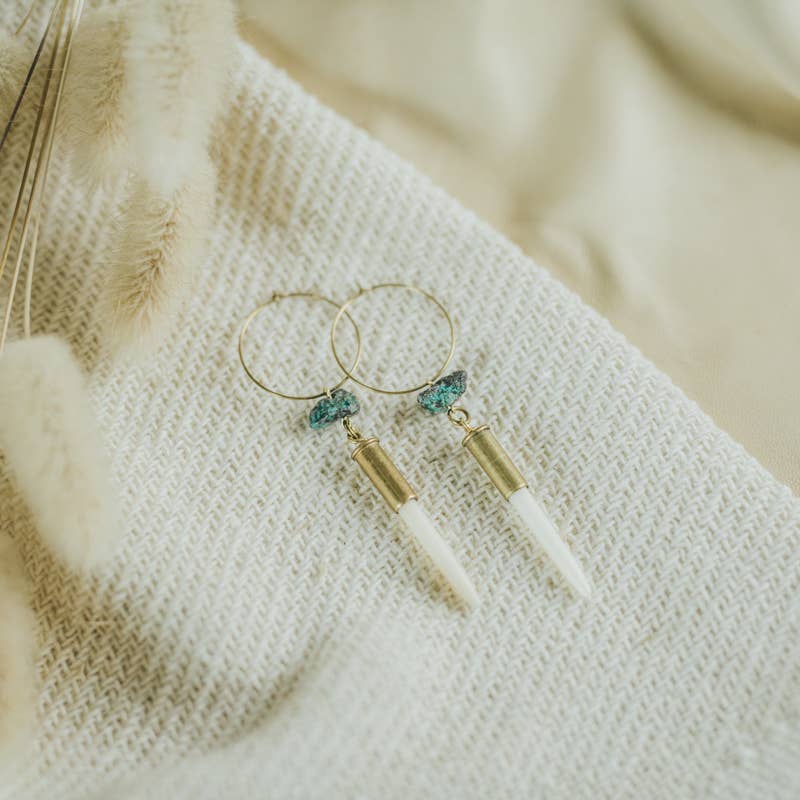 Yellowstone Beth Dutton Quill Earring // Hoop with Turquoise