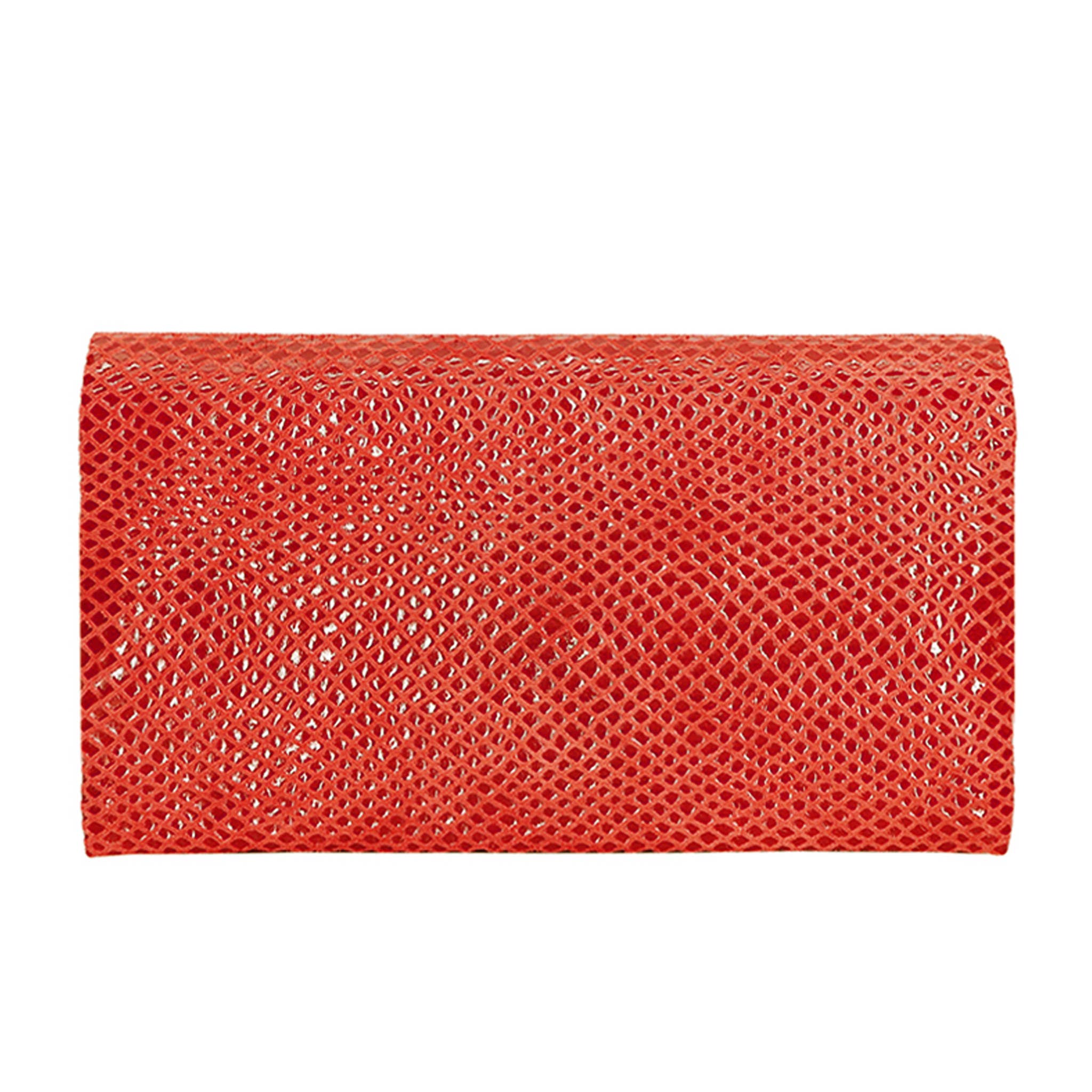 Gio Handcrafted Leather Wallet in vibrant red with a textured, snake-skin inspired exterior for stylish everyday use