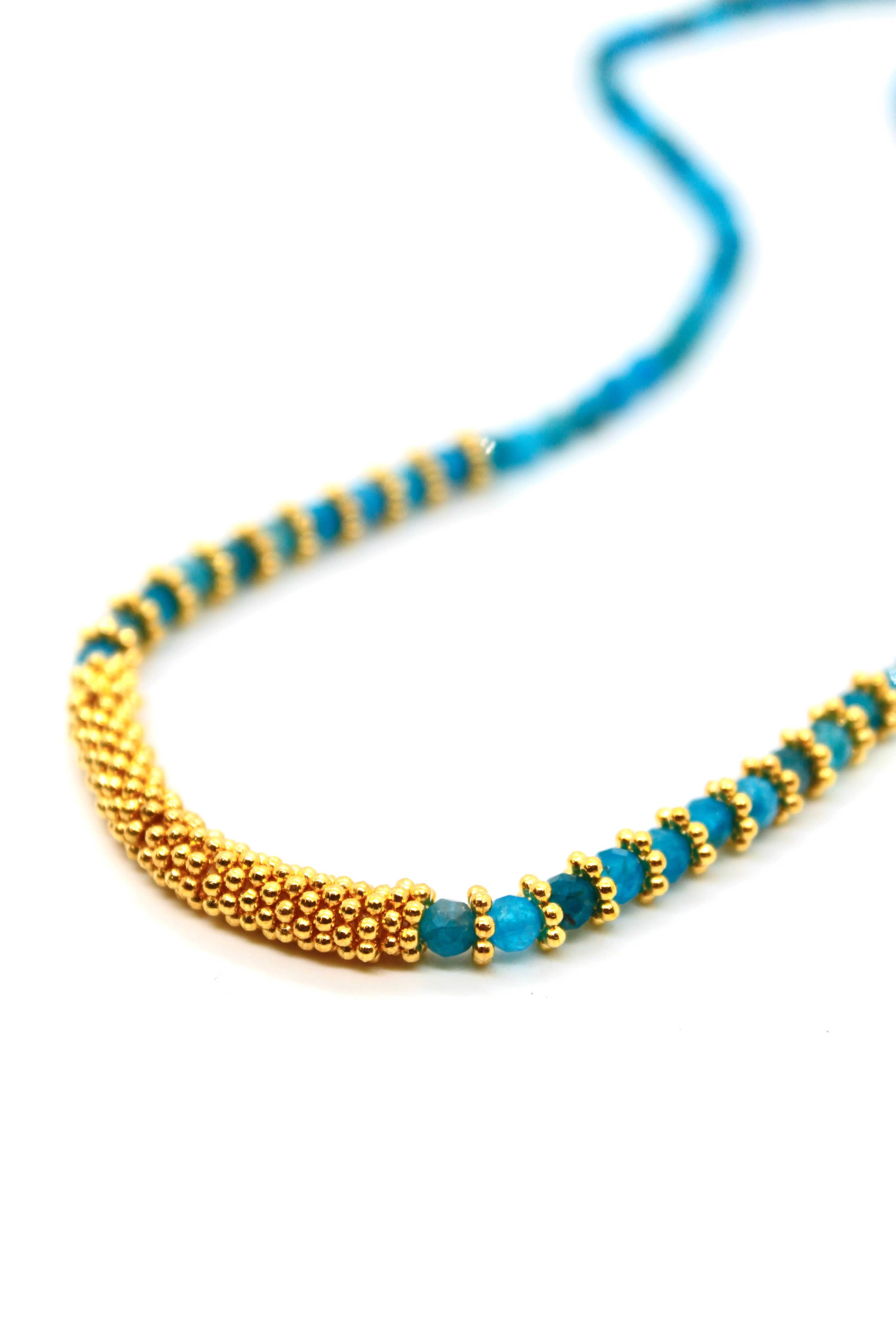 Apatite  and Gold Necklace - N2-2567A