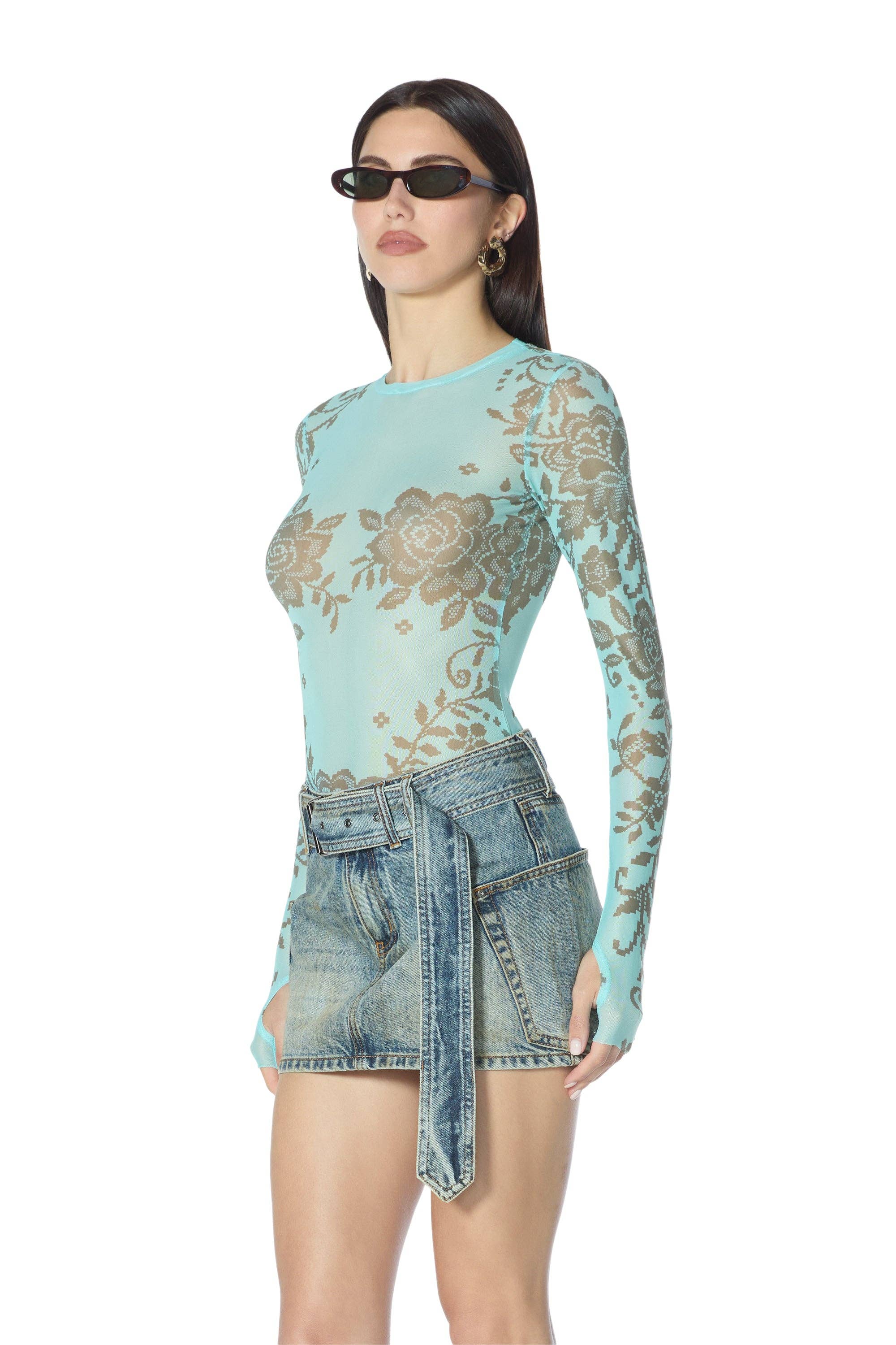 Kaylee Top - Turquoise Crochet