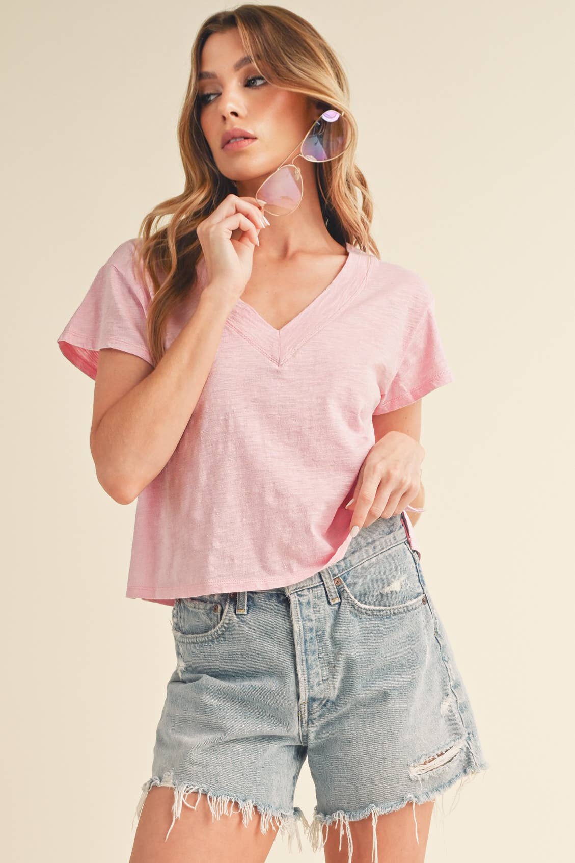8281DK Til V-Neck Baby Top: Sky / Contemporary / M