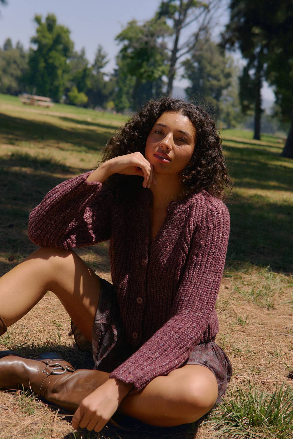 Confetti Button-Front Cardigan Sweater
