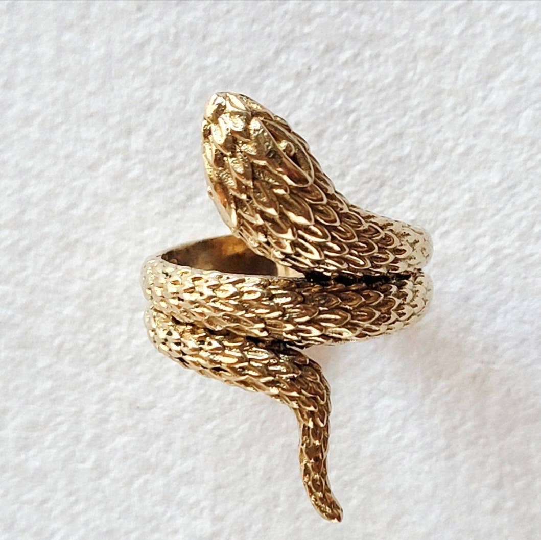 Brass snake serpent cobra ring  handmade
