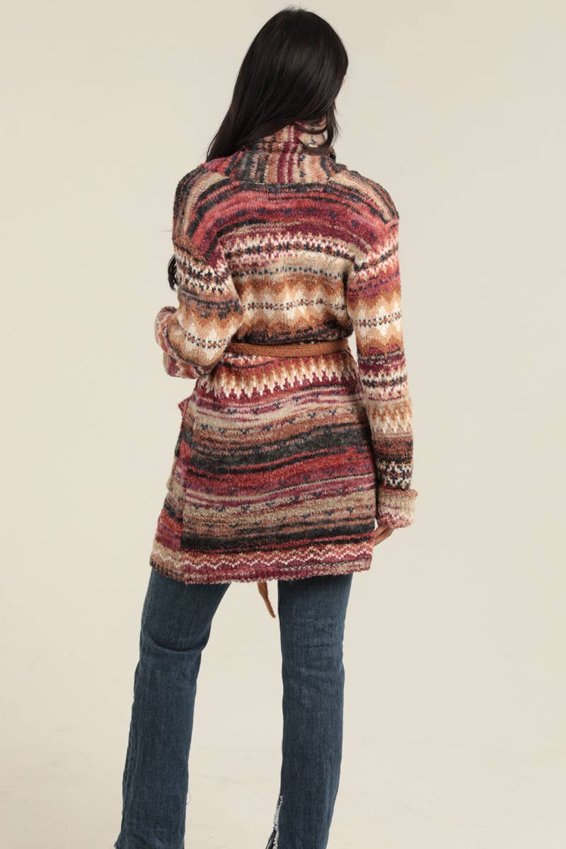 XHS94-ASIS COZY KNIT CARDIGAN SWEATER WITH TIE WAIST AND POC