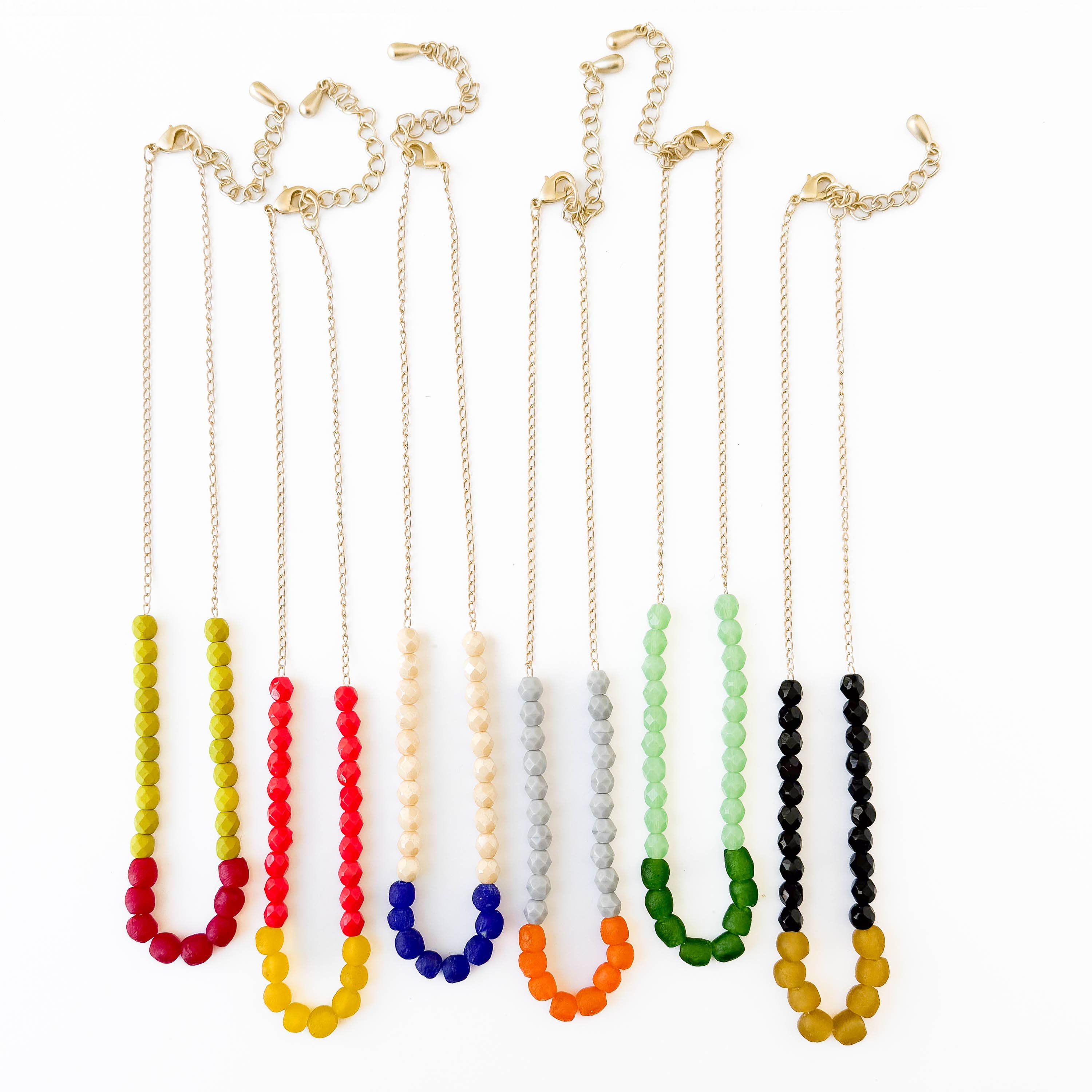 New Colors! Recycled African Glass And Mixed Bead Necklace
