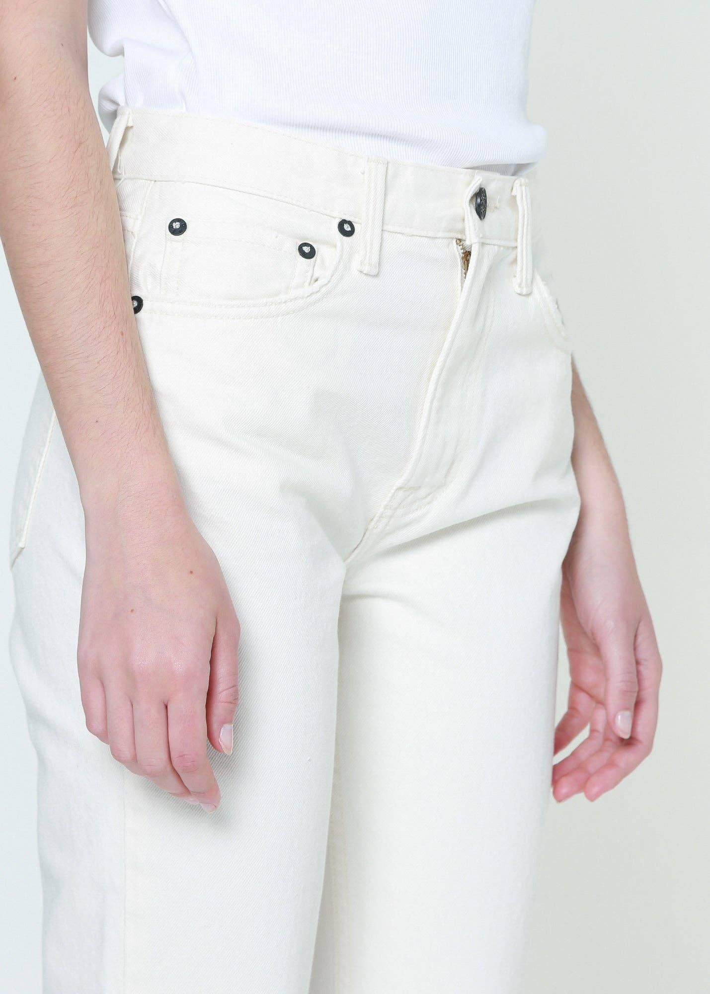 Farrah Mid Rise Kick Flare Jean - Bone