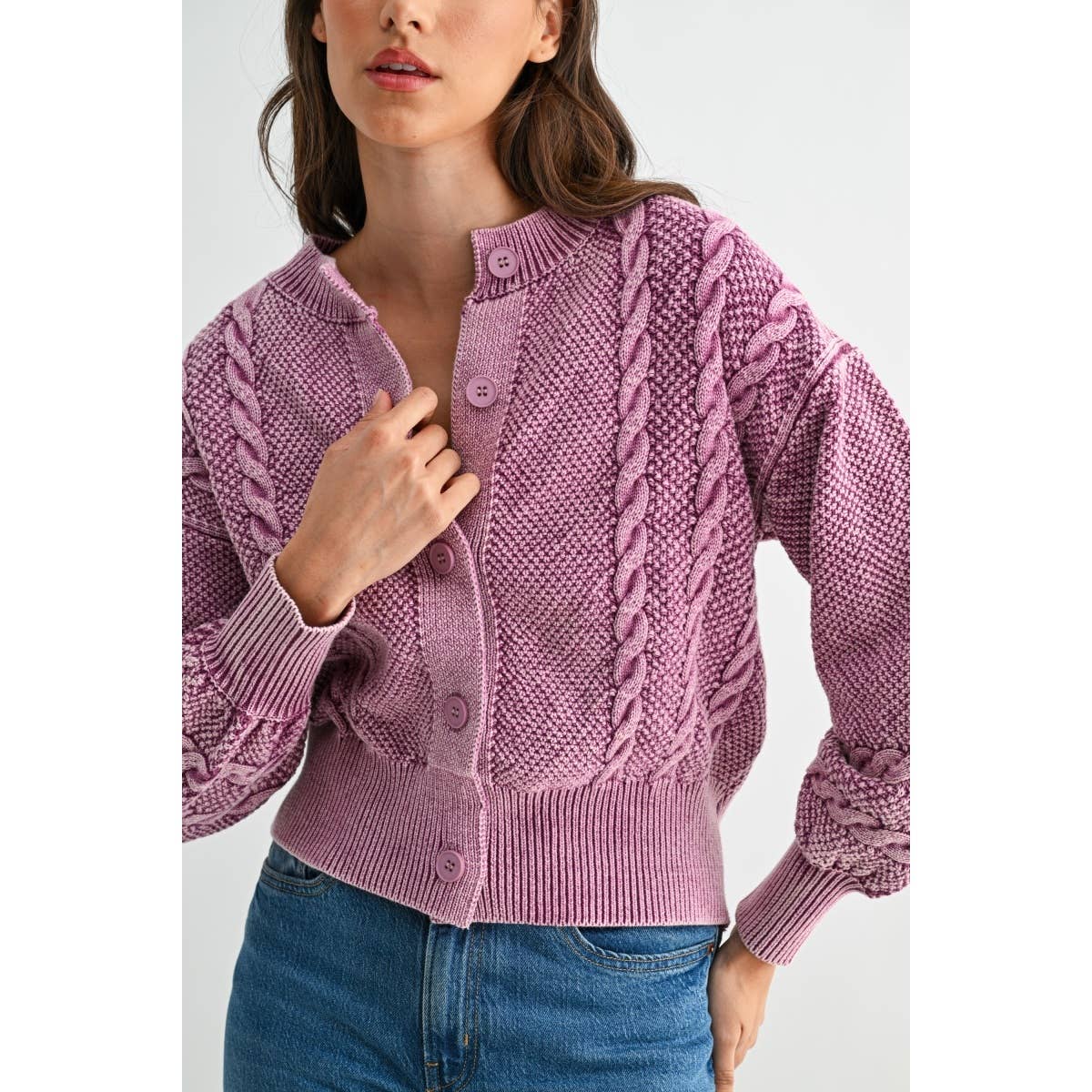 Washed Berry Cardigan