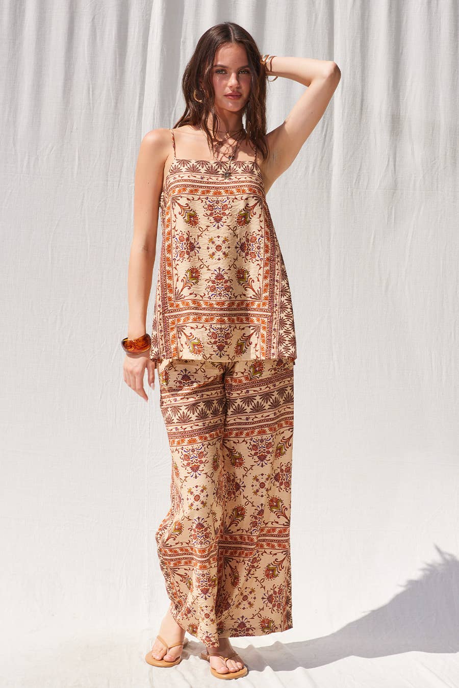 Printed Top and Pants Set