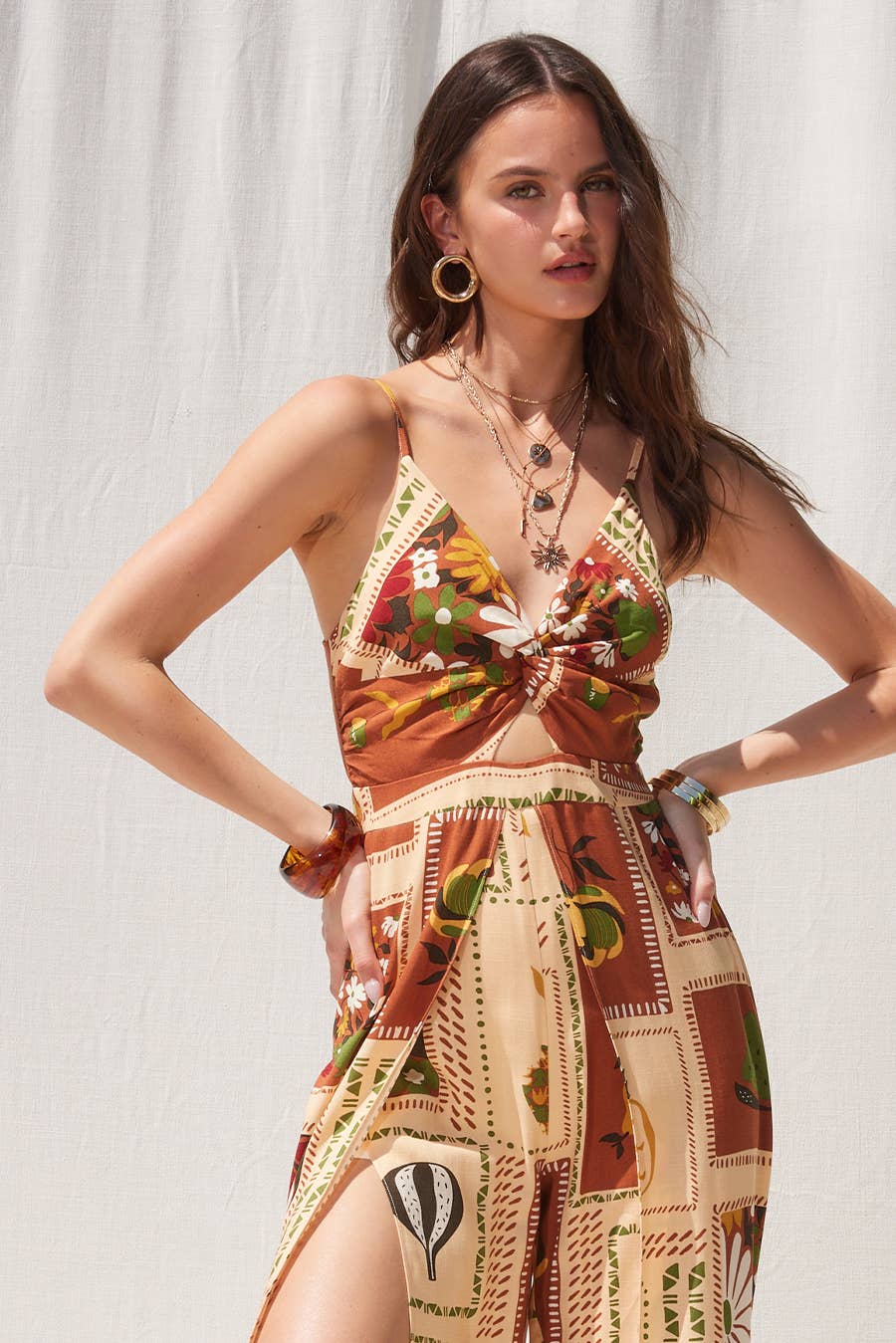 Printed Knot Jumpsuit