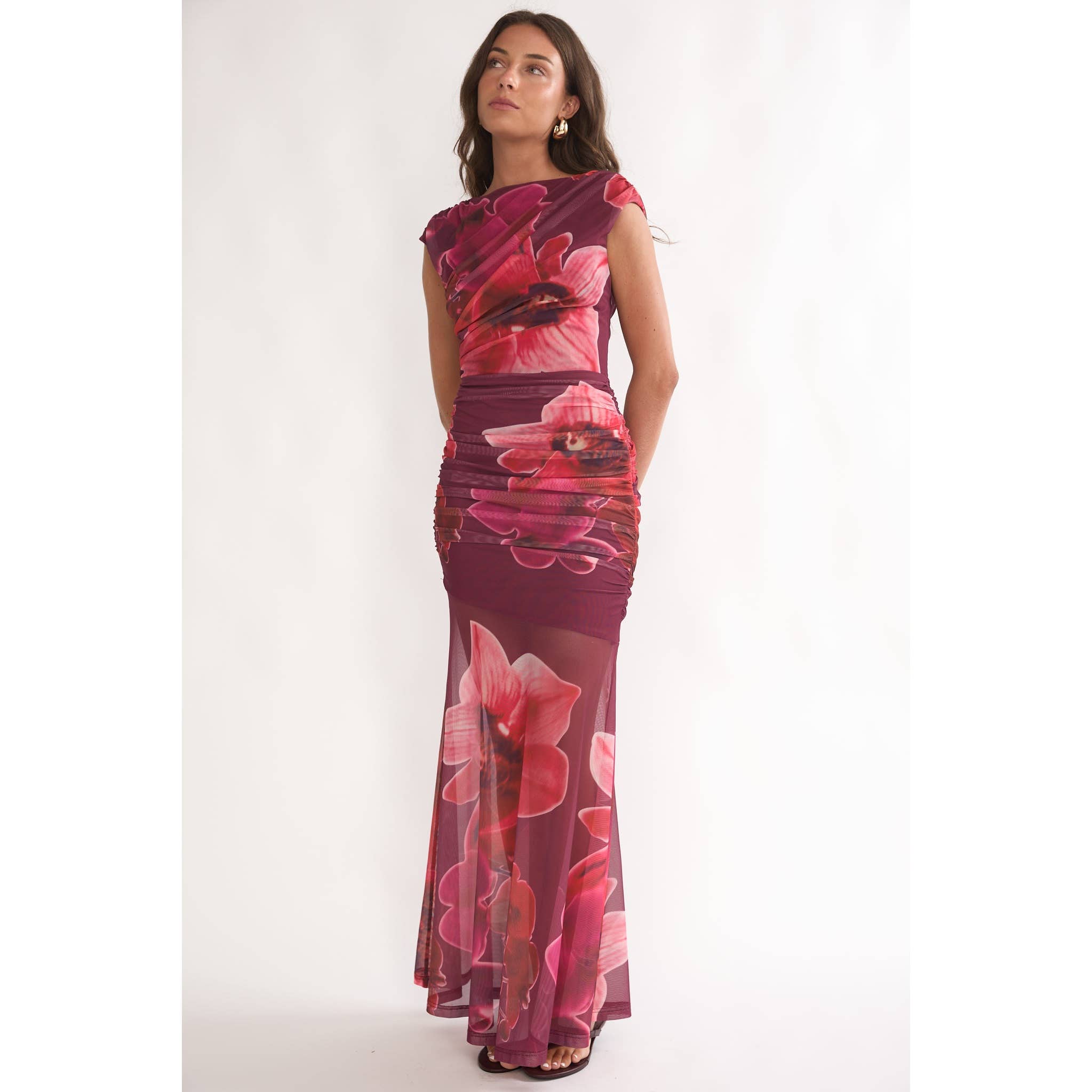 FLORAL MAXI BODICE DRESS