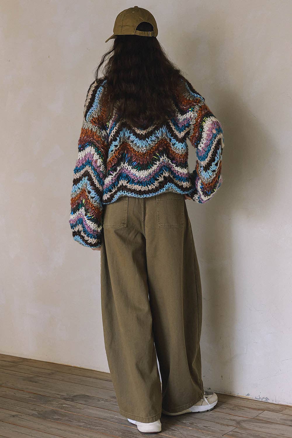 LONG SLEEVE CHEVRON KNITTED SWEATER