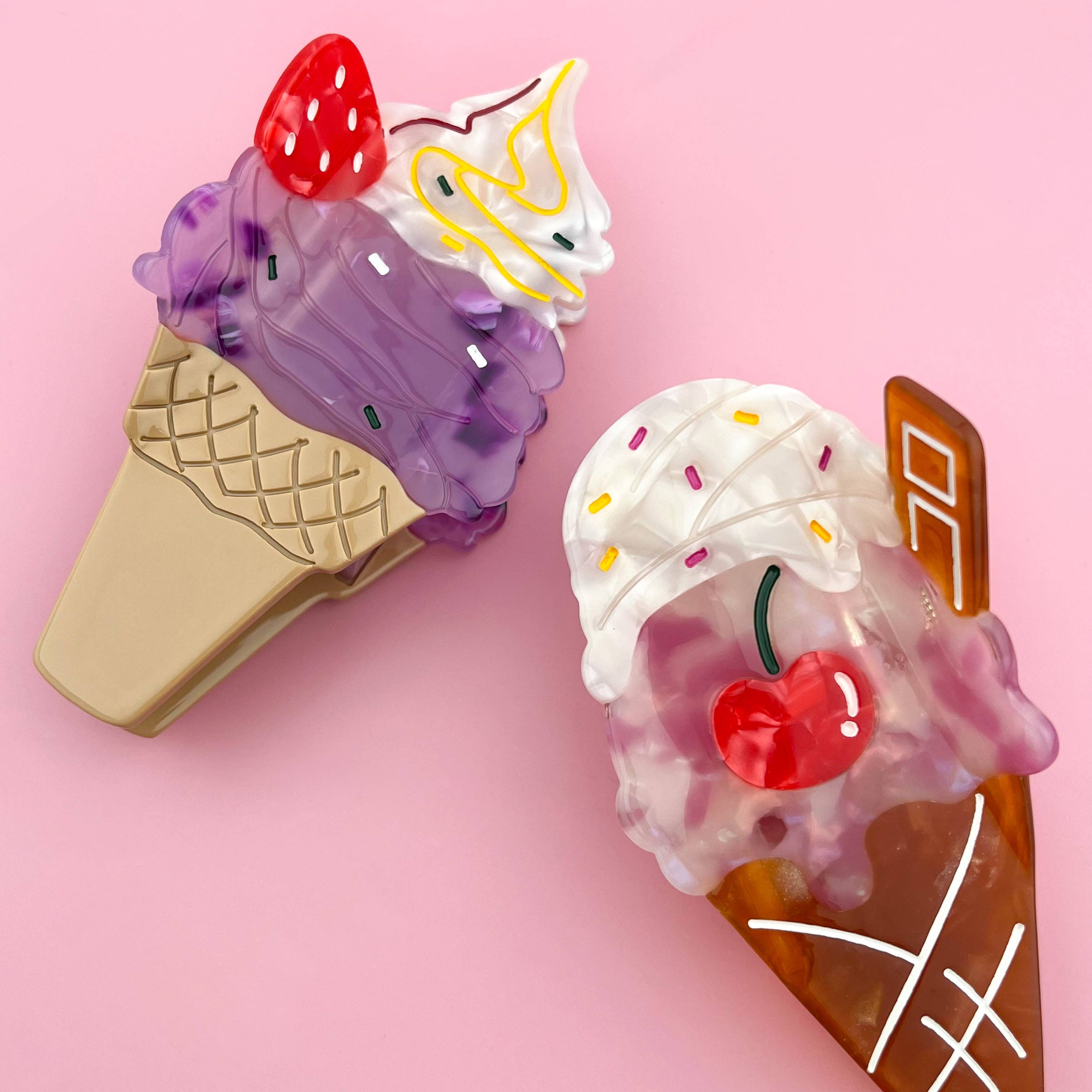 Acetate Ice Cream Hair Claw, Sweet & Colorful Claw Clip