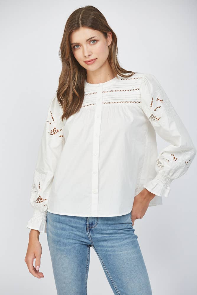 Lace Cutout Blouse